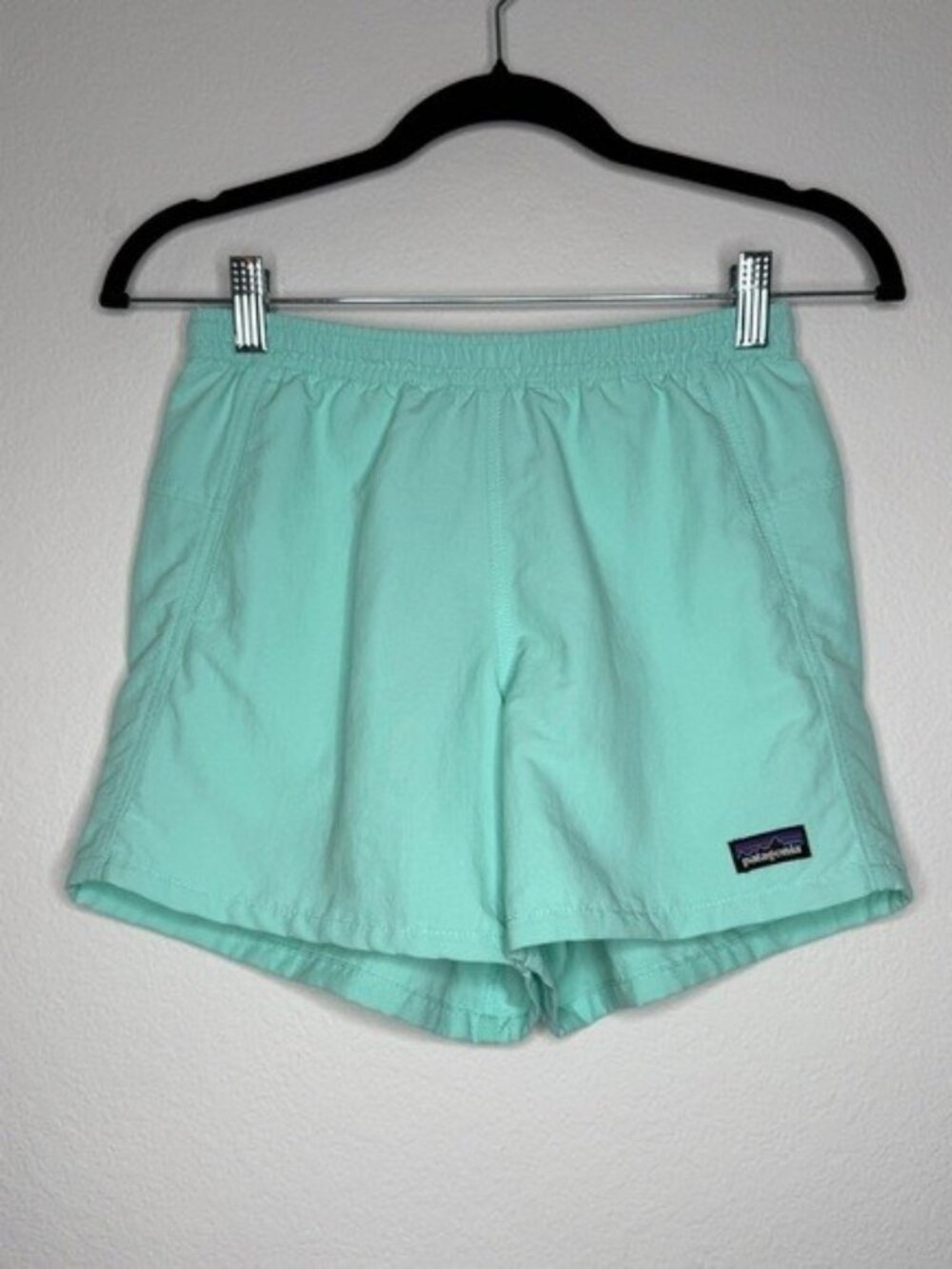 Patagonia Nylon Baggies Shorts Elastic Drawstring Quick Dry Aqua XXS